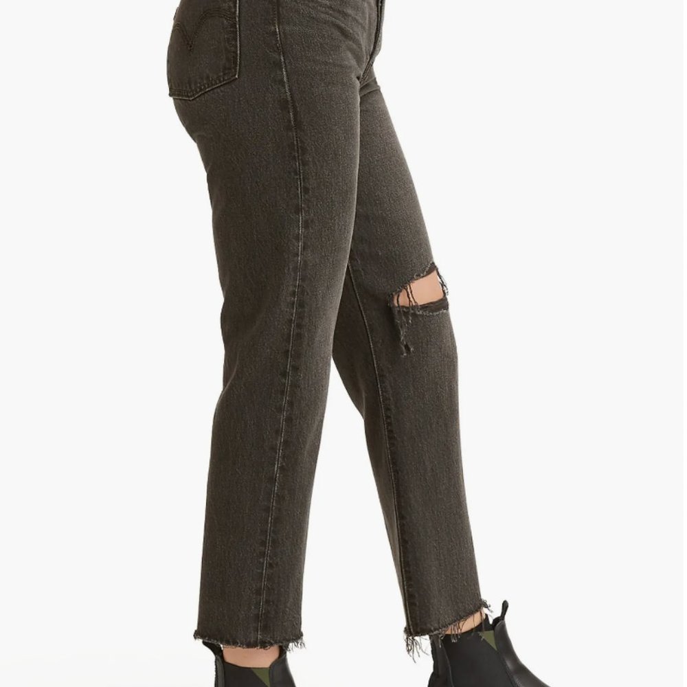 Levi's Wedgie Ripped High Waist Crop Straight Leg Jeans, After Sunset, size 24 - Picture 4 of 7